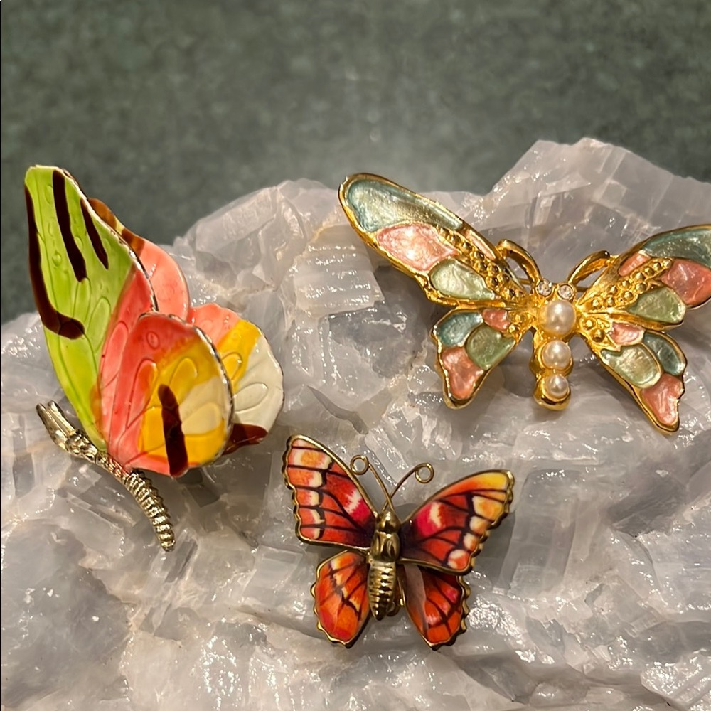 Colorful Butterfly Brooch Set